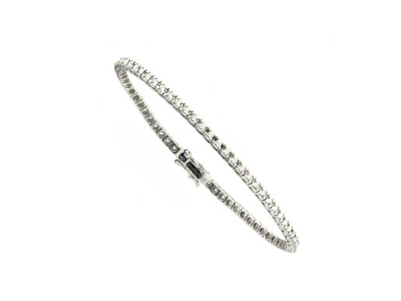 18KT WHITE GOLD TENNIS BRACELET WITH DIAMONDS CT 1.04 VS E/F JUNIOR B 22G0574